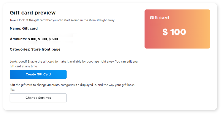 GIft Card Preview